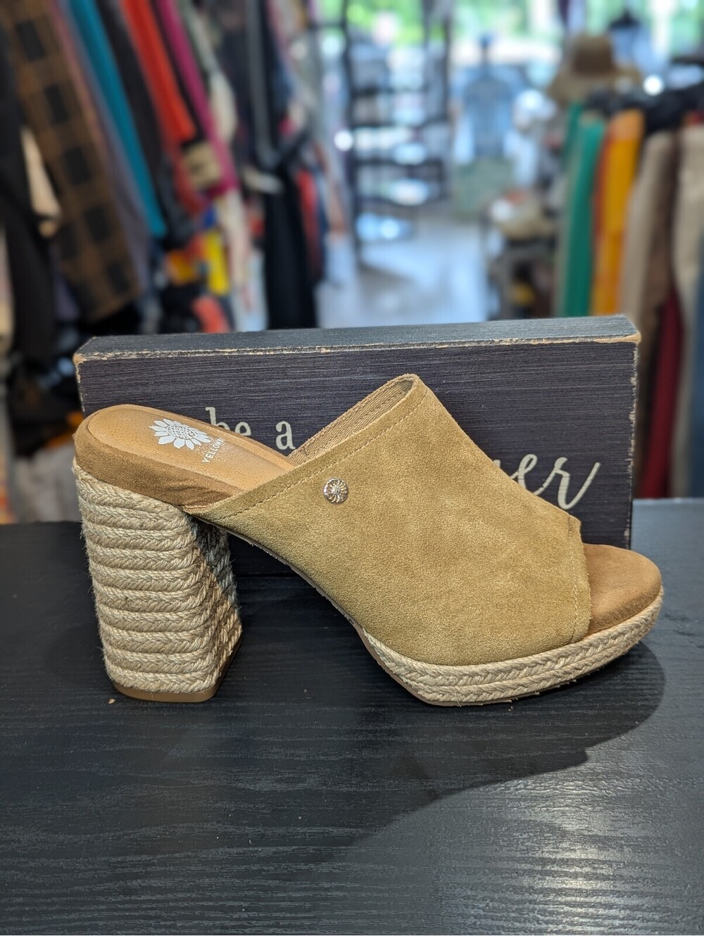 Yellow Box Ambur Espadrille Platform Block Heel Mule